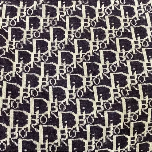 Plum Purple Knit Monogram Print Long Sleeves A