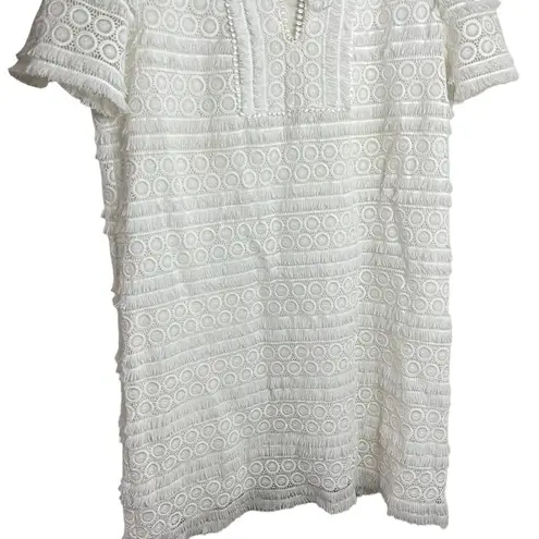 margaret o'leary Margaret O’Leary White Lace & Fringe Dress