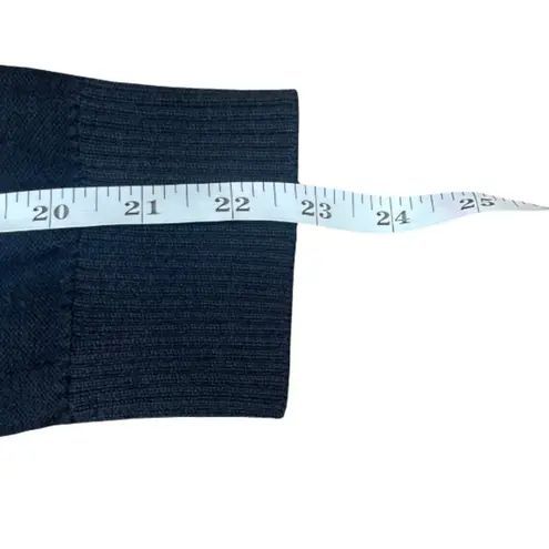 INC Women's Black 100% Cotton Quilted Ribbed Mock Neck Zip Sweater Jacket Sz Med