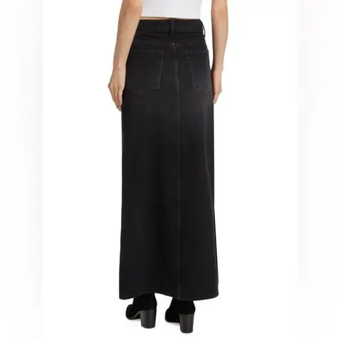 Snacks Mother 27‎ The Fun Dip Slice Denim Maxi Skirt Late Night Lick Faded Black Size 4