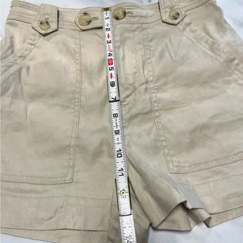 Maeve By Anthropologie High Rise A Line Beige Linen Blend shorts size 4
