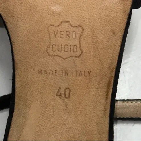 Vanessa Noel Women’s Size 40 9 Black Open Toe Strappy Slingback Heels