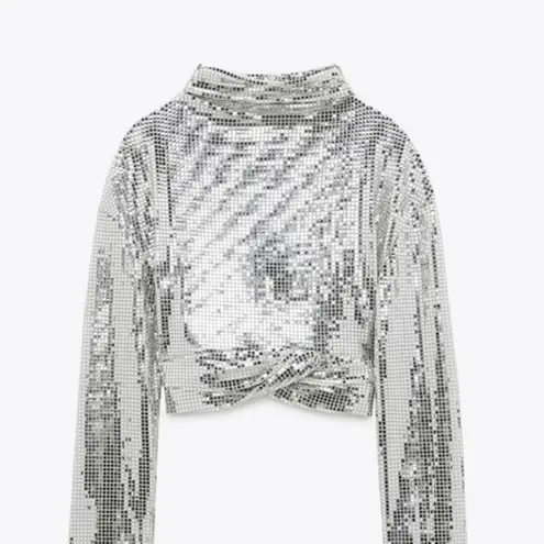 ZARA  Sparkly Draped Crop Top 4786/316