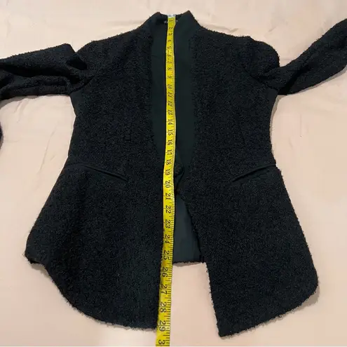 Elm Design Black Boucle Baby Alpaca Wool Sophisticated Blazer Stand Up Collar Size undefined