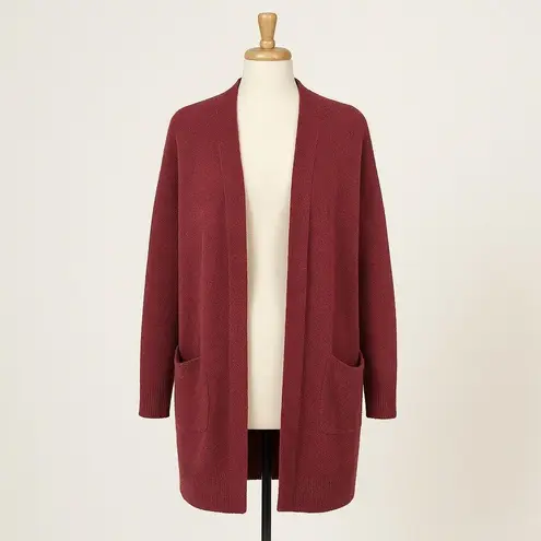 Madewell  Womens Sweater Size XS Burgundy Knit‎ Wool Alpaca Blend Open Front Cozy