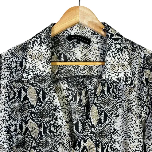 Endless Rose Snake Sleeve Surplice Top Womens M Black Tan Long Sleeve Gothic