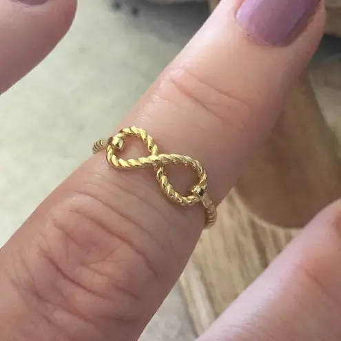 Gold Plated Sterling Silver Braided Infinity Ring Size 7,8