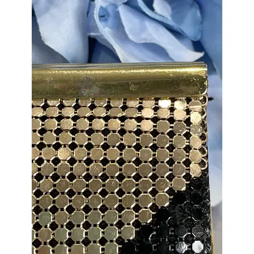 Vintage Gold Mesh Clutch Evening Bag Kiss Lock Party Purse Small Gold