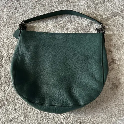 Coach  Pebbled Leather Turnlock Hobo Shoulder Bag Green