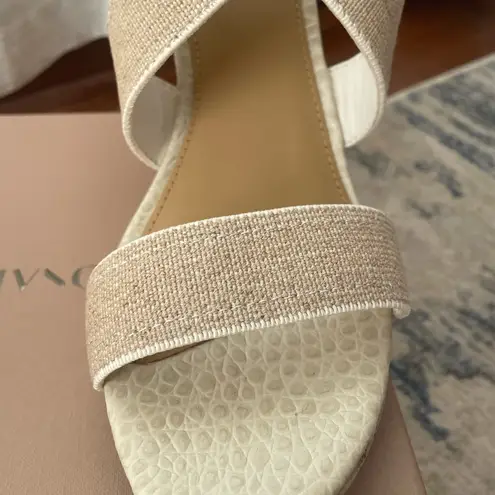 Donald Pliner Faraije Wedge Sandals Size 11 Bone Jute Elastic Criss