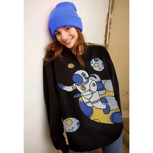 Vintage Knitted Oversized Pullover Long Sleeve Soft Crewneck Sweater M Size M