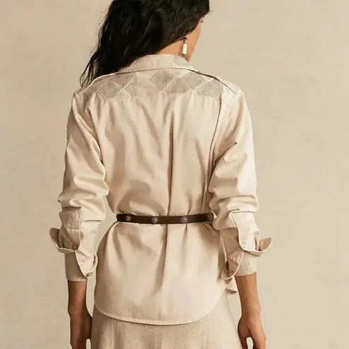 POLO by Ralph Lauren Beaded Twill Button Down Shirt NWT Sz XXL