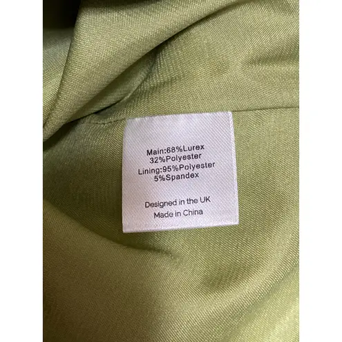 SLA The Label Green Metallic Glittered Sleeveless Cami Camisole Mini Dress Sz M Size M