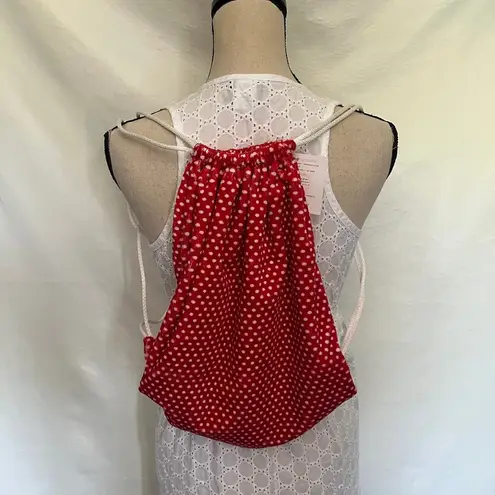 SEW SWEET MINKY Designs DrawString Tote Bag Red White Polka Dots NWT