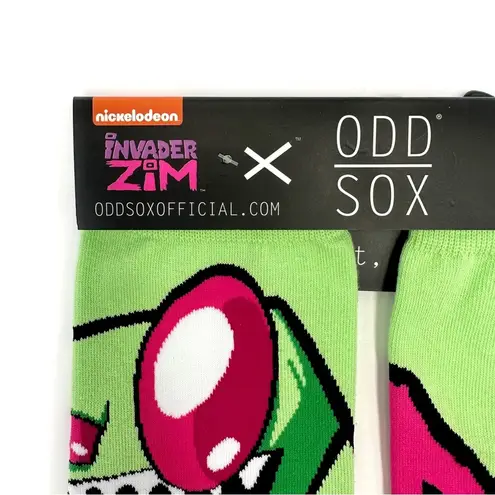 Odd Sox Invader Zim Gir Crew Socks Mens Womens Nickelodeon Y2K Fun Novelty Gift Green