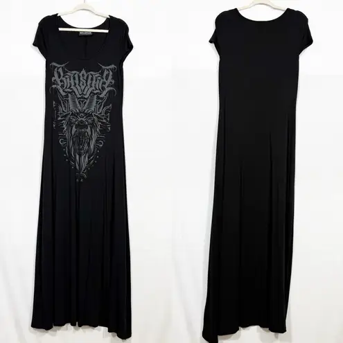 KILLSTAR Bellow Maxi Dress Baphomet Graphic Print Grunge Goth Gothic Punk Black