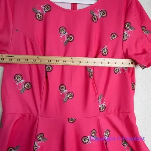 Unique Vintage X GB Sunflower Bikes Pink Fit-And-Flare Dress, size 1X