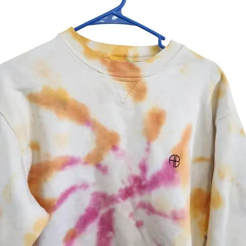 ANINE BING Outlaws Tie Dye Crew Neck Sweatshirt Cotton Pullover Size Medium