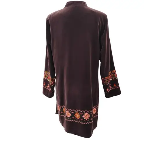 National Geographic Vintage Velvet Embroidered Coat Jacket Victorian Brown Large