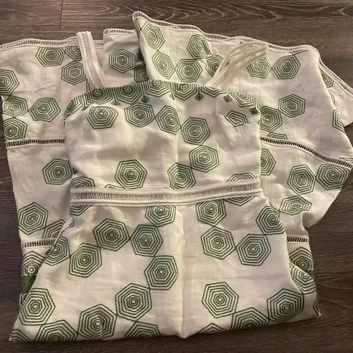 Alexis Delanna Ladder-Stitch Mermaid Dress in Green Embroidery