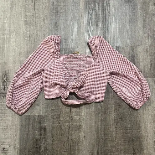 WAYF Digby tie front crop top