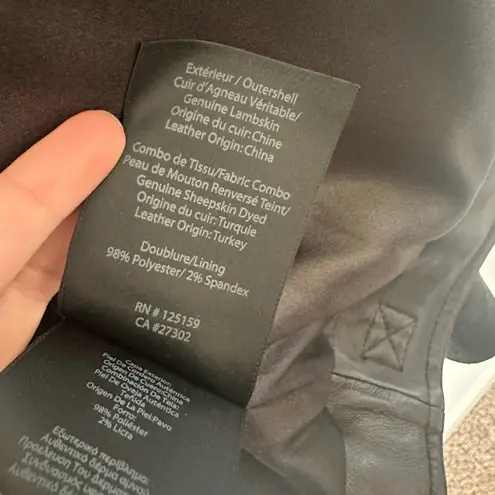 Mackage Safira Black Washed Lambskin Leather Motor Jacket Size XS