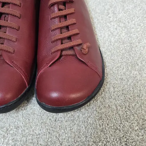 Camper Unisex Peu Red Leather Casual Comfort Barefoot Shoes Size 43 M 9.5 W 11.5 Brown