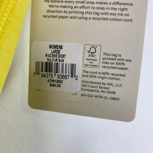 Alpine Design Yellow Fitted High Rise Bike Shorts Activewear Womens Size Large