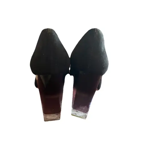 Katy Perry The A. W. Black Faux Suede Pumps Ombre Lucite Heel Dressy Women 8.5