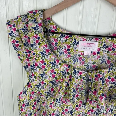 Liberty of London for Target Ruffle Top Ditsy Floral Print Size Large Retro 2009 Pink