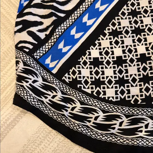 Jealous Tomato Black & Blue Mixed Print Sleeveless V-Neck Top – Size M