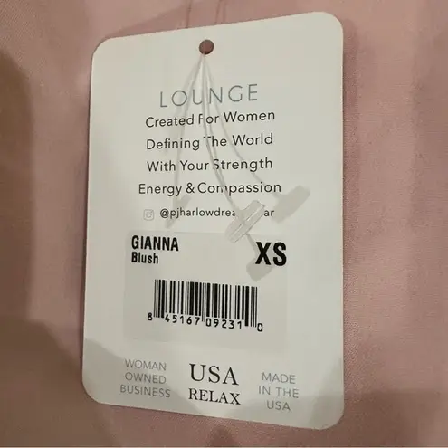 Pj Harlow Gianna Satin V-Neck Tee Blush Pink Size XS Lounge Pajama Top