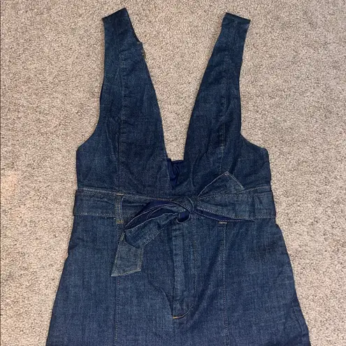 Anthropologie  Pilcro & The Letterpress Denim Overall Bib Jumpsuit Plunging V 2