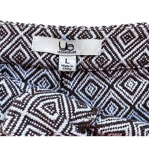 YA Los Angeles Brown & White Woven Short Shorts ~ Women's Size LARGE