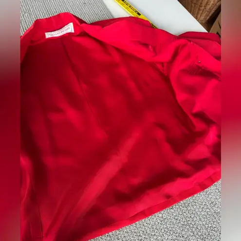 Vintage 80s 90s Evan Picone Red Cropped Double Breasted Blazer Jacket Small