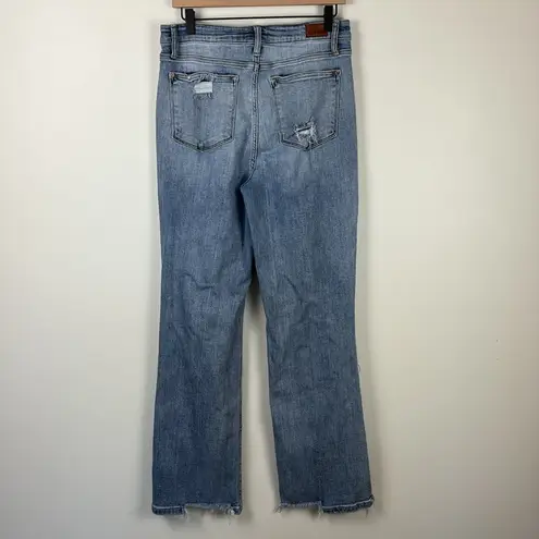 Judy Blue Straight Fit Jeans Denim Distressed Women's Size 30 or 11 Blue Relaxed