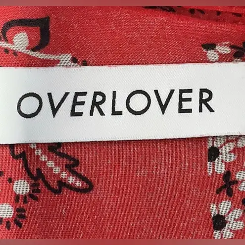 Overlover Lloyd Bandana Print Tie-Waist Romper Bright Red approx size Medium