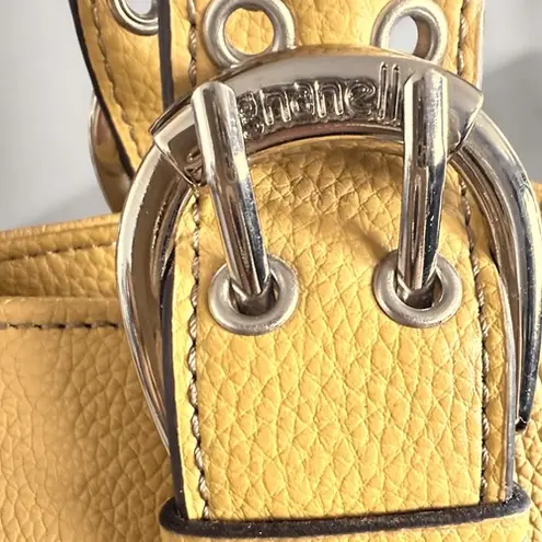Tignanella Tignanello Yellow Pebbled Leather Buckle Tote Shoulder Bag