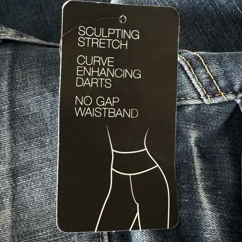 INC SZ 0/25 Sculpting Fit Bermuda Jean Shorts Zip-Fly Whiskered Stretch No-Gap