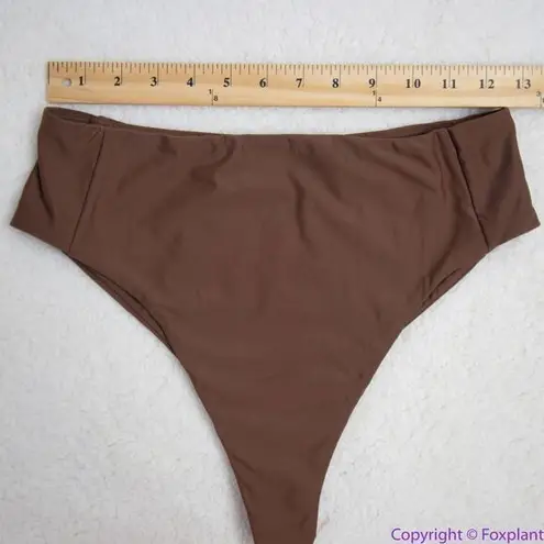 NEW Abysse x free people Benson high waisted bikini bottoms in dark brown, L Brown Size L