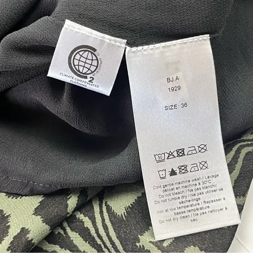 Ganni Abstract Swirl Print Viscose-Crepe Short Sleeve Kalamata Dress Womens US 4