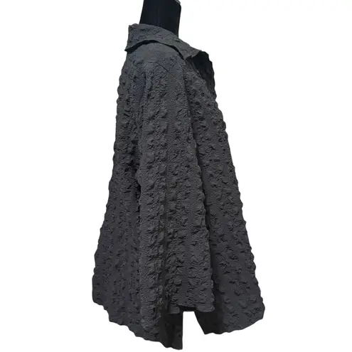 Courtney Washington Black Textured Crinkle Jacket Topper Size XL Made in USA