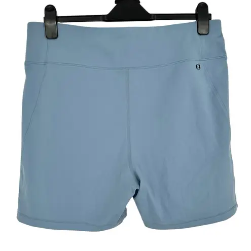 Le Ore Andria Bike Shorts in Chambray size XXL Blue Stretch NWT