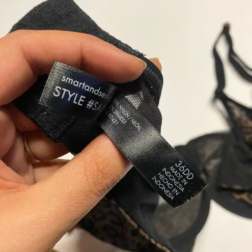 Smart & Sexy Leopard Print Sheer Mesh Underwire Demi Bra Women's Size 36DD