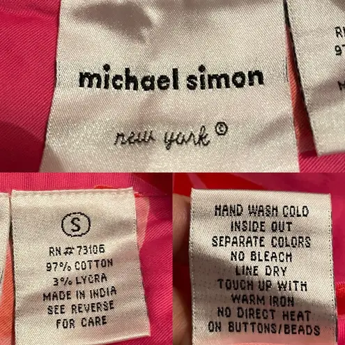 Michael Simon Womens Skirt Retro Pink Red A Line Fruit Punch Size Small