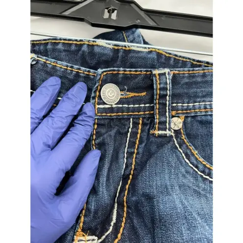 True Religion Y2K  Joey Thick‎ Stitch Two Toned Flare Jeans Blue 29