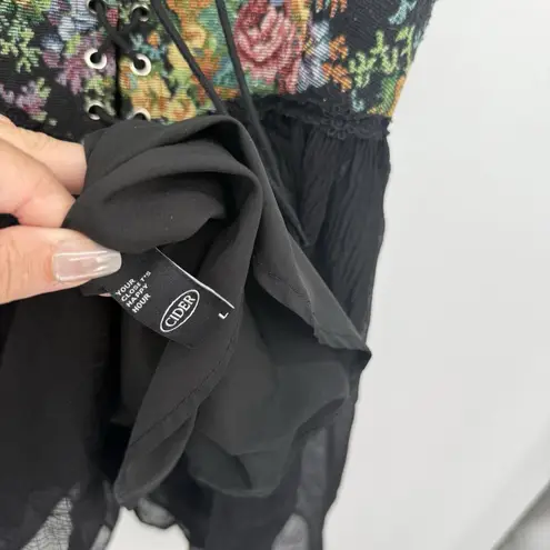 Cider Secret Garden Corset Mini Floral Dress Size Large (8) Fairy