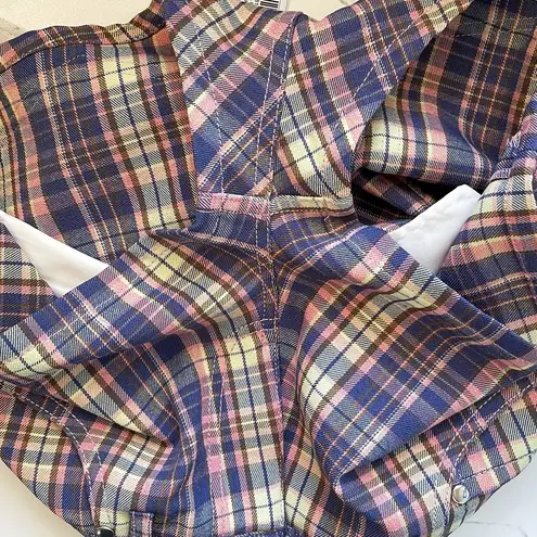 EB Denim Portman Shorts Plaid Low Rise Prairie Sunset Size 25 NWT Yellow