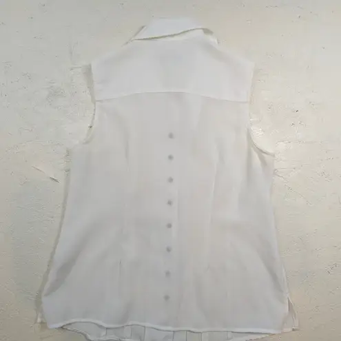Christopher & Banks Sleeveless Collared Button Up Shirt – Women's S White