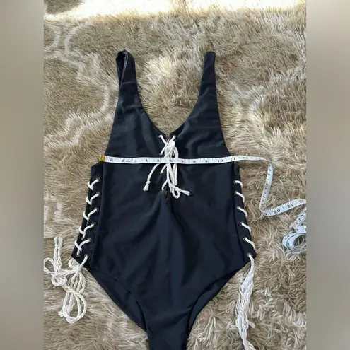 Aila Blue Swimmer with lace up Black One piece Size S